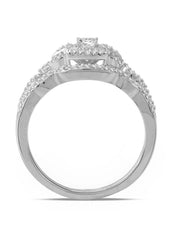 1/3ct TDW Diamond Halo Bridal Ring Set