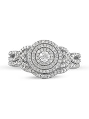 1/2-ct TDW Diamond Double Halo Bridal Ring Set