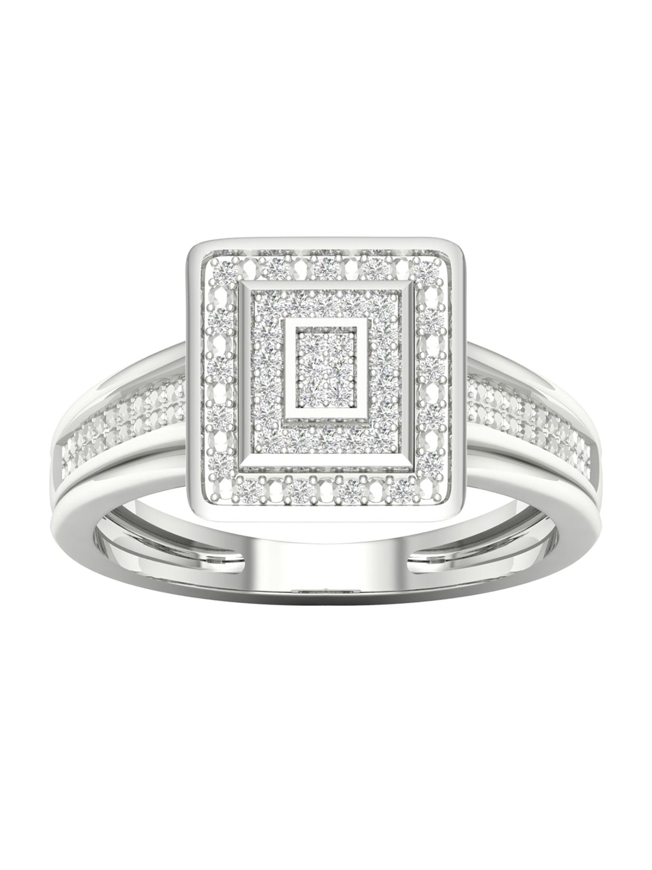  May & June 1/10ct TDW Diamond Double Halo Ring - White - Bonton