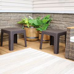 18" Square Polypropylene Patio Side Table