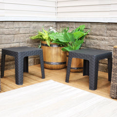 18" Square Polypropylene Patio Side Table