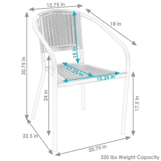 Steel Frame and Polypropylene Seat and Back Aderes Patio Arm Chair