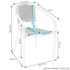 Steel Frame and Polypropylene Seat and Back Aderes Patio Arm Chair