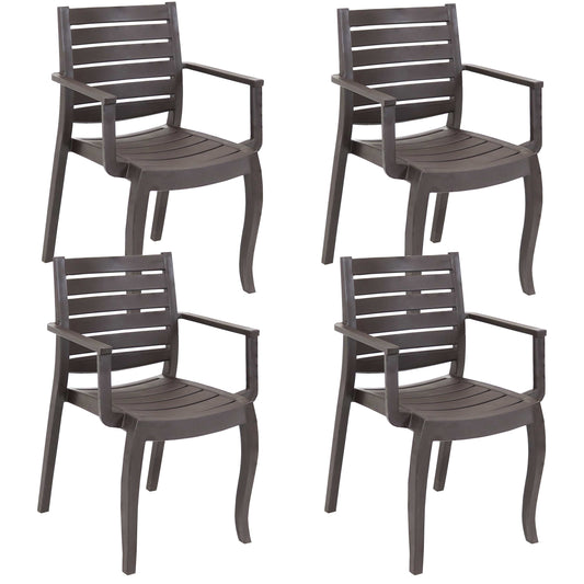 Illias Polypropylene Stackable Patio Arm Chair