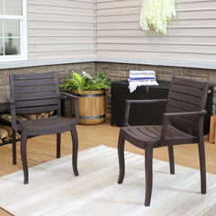 Illias Polypropylene Stackable Patio Arm Chair