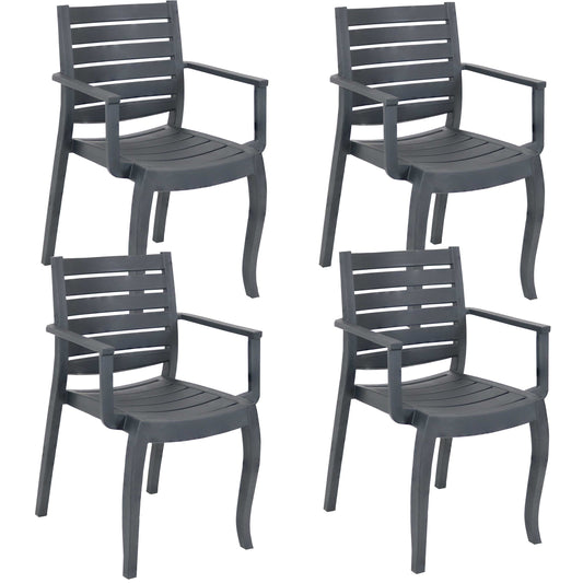 Illias Polypropylene Stackable Patio Arm Chair