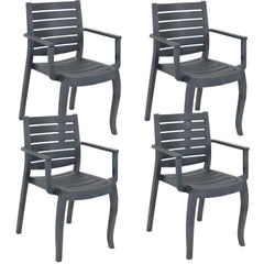 Illias Polypropylene Stackable Patio Arm Chair