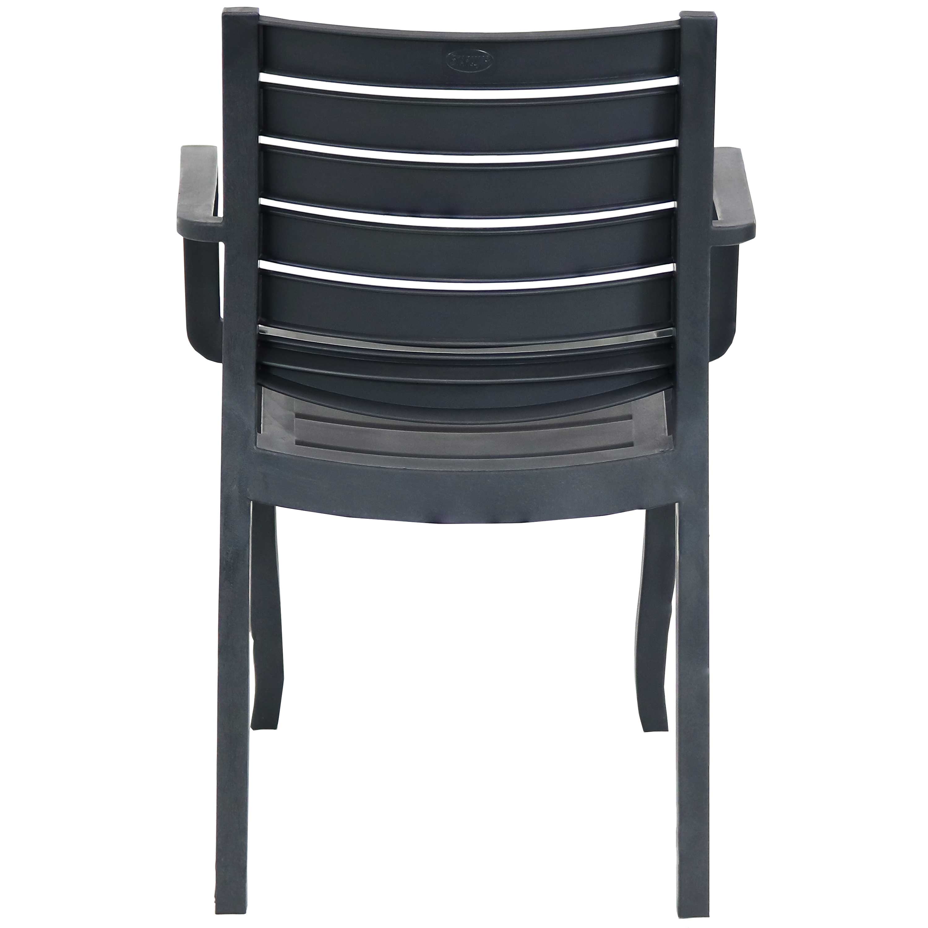  Sunnydaze Decor Illias Polypropylene Stackable Patio Arm Chair - Gray - Bonton