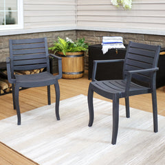 Illias Polypropylene Stackable Patio Arm Chair