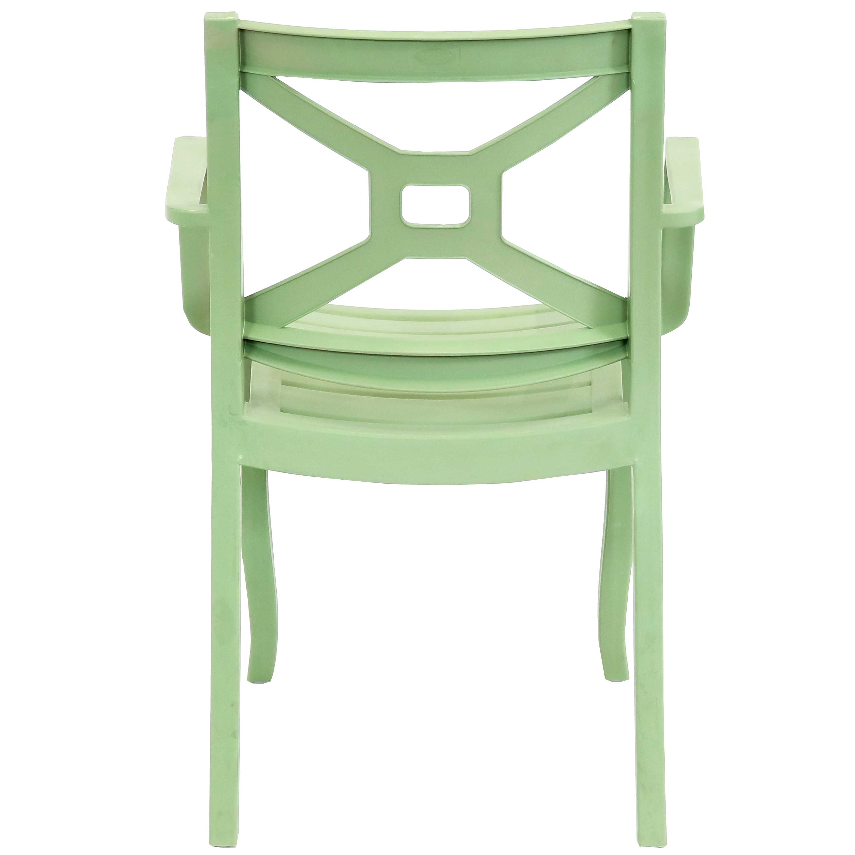  Sunnydaze Decor Tristana Polypropylene Stackable Patio Arm Chair - Green - Bonton