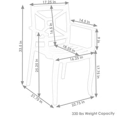 Tristana Polypropylene Stackable Patio Arm Chair