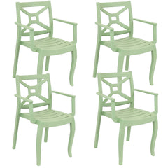 Tristana Polypropylene Stackable Patio Arm Chair Pack of 4