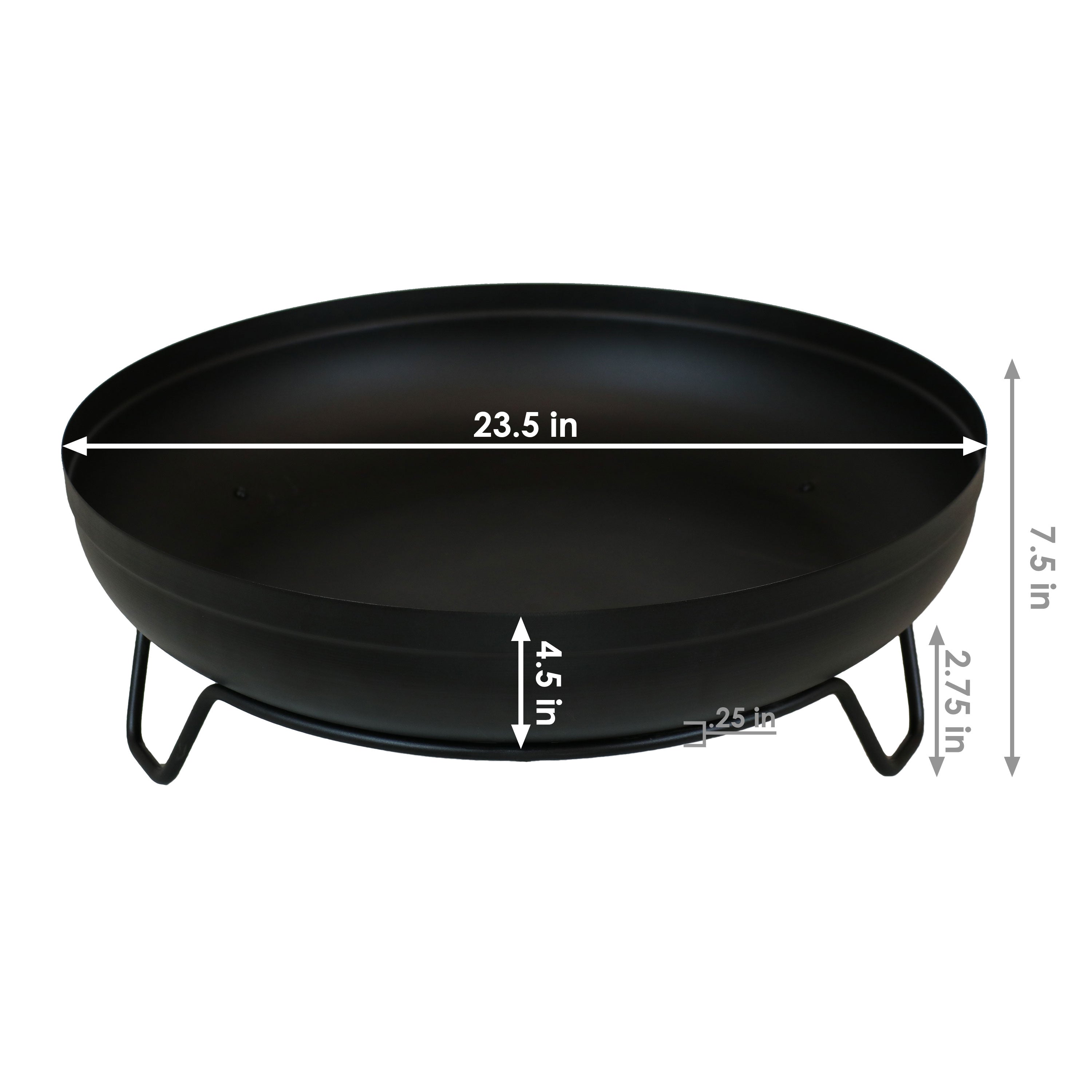  Sunnydaze Decor Camping or Backyard Steel with Heat-Resistant Finish Fire Pit Bowl on Stand - 23