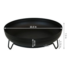 Camping or Backyard Steel with Heat-Resistant Finish Fire Pit Bowl on Stand - 23" - Black