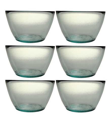  French Home Recycled Glass Vintage Soup Bowl, Set of 6 - Default Title - Bonton