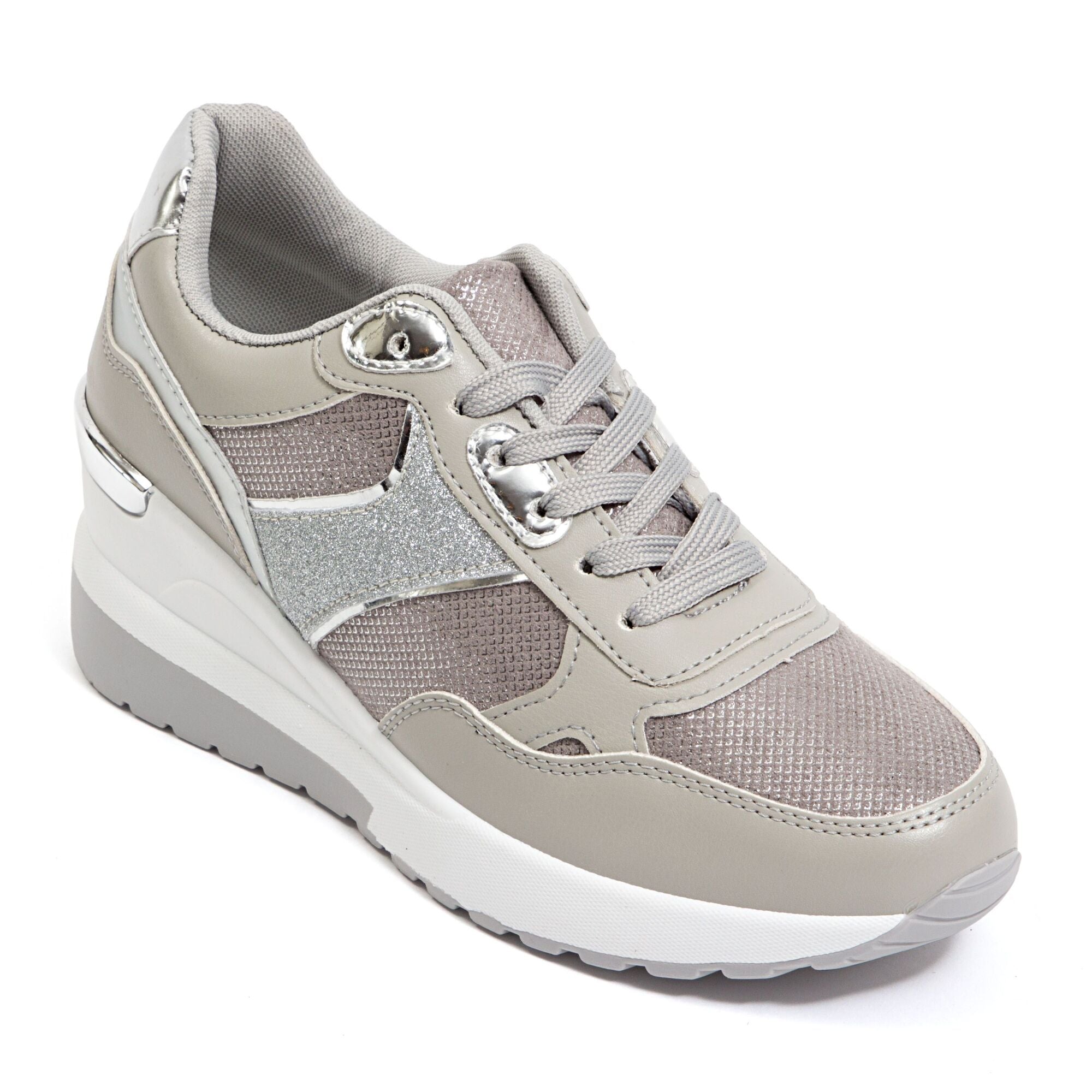  Ninety Union Relax Wedge Sneaker - Silver - Bonton