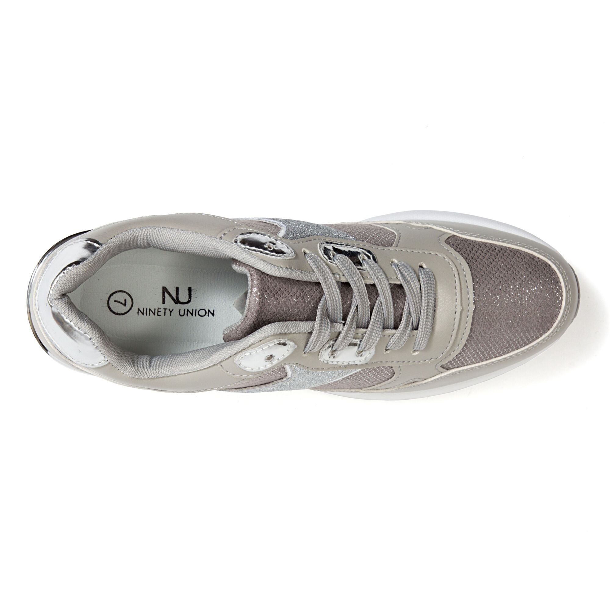  Ninety Union Relax Wedge Sneaker - Silver - Bonton