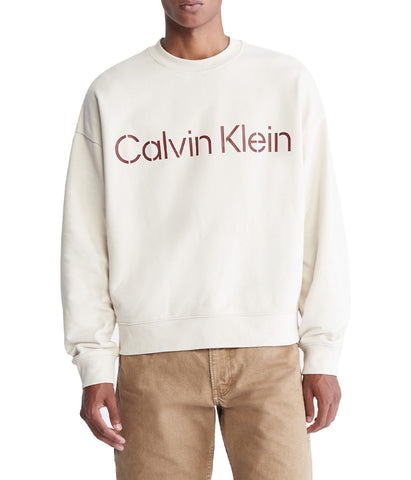 Long Sleeves Relaxed Stencil Crewneck Sweatshirt