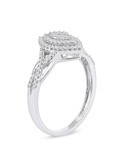 1/4-ct TDW Diamond Cluster Halo Ring