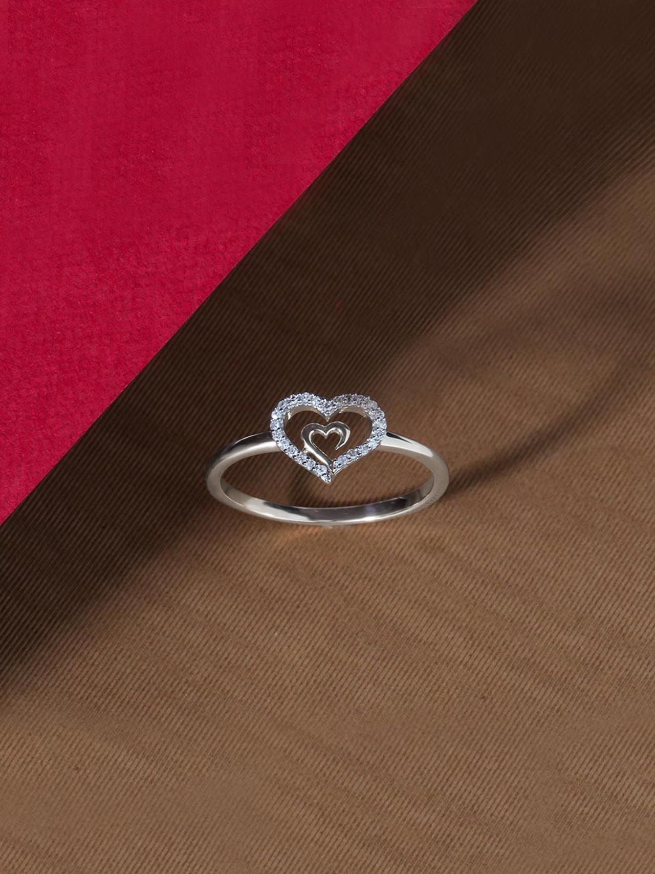  May & June 1/10-ct TDW Diamond Dual Heart Fashion Ring - Pink - Bonton