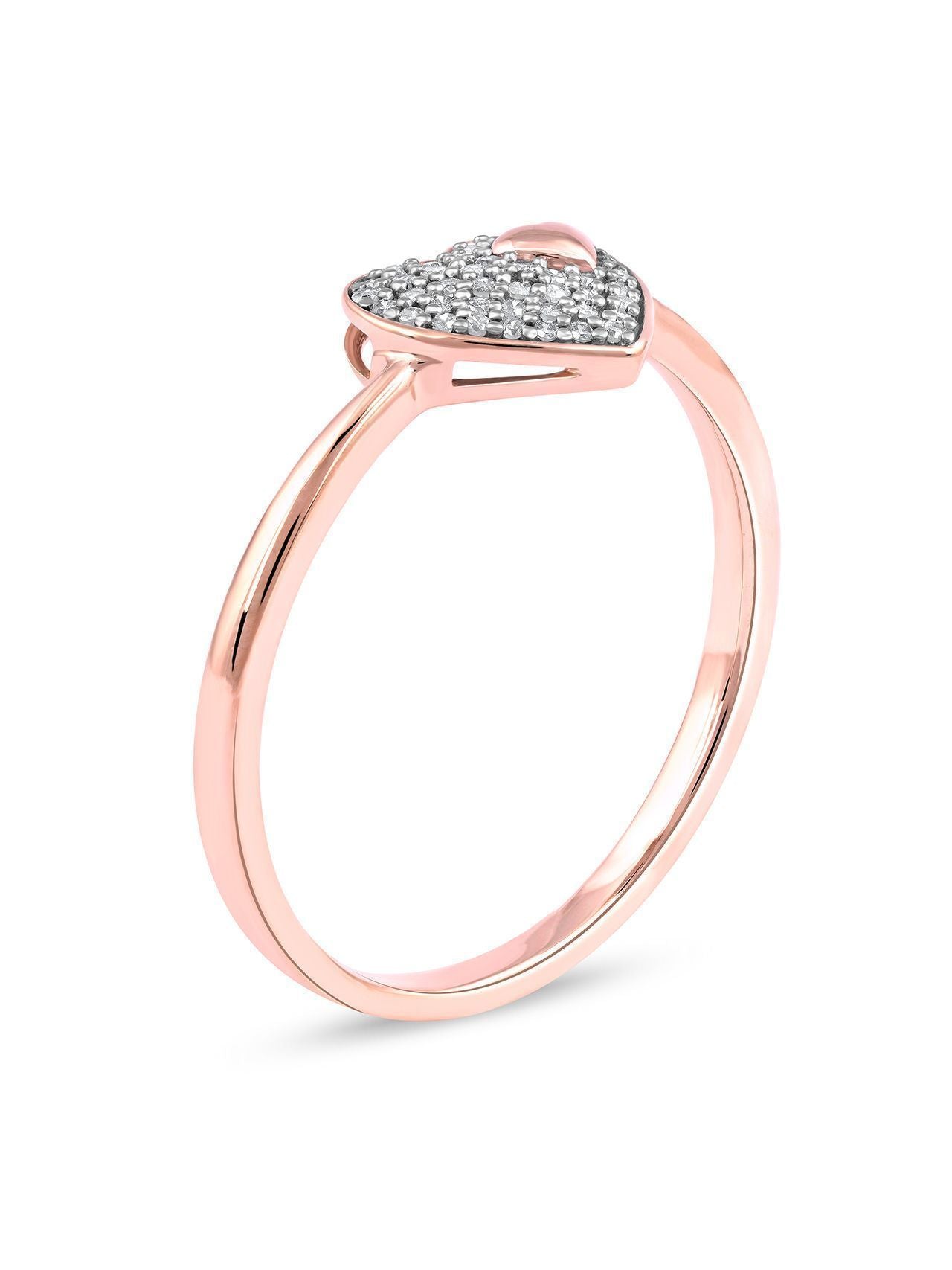  May & June 1/10ct TDW Diamond Composite Heart Shaped Ring - Pink - Bonton