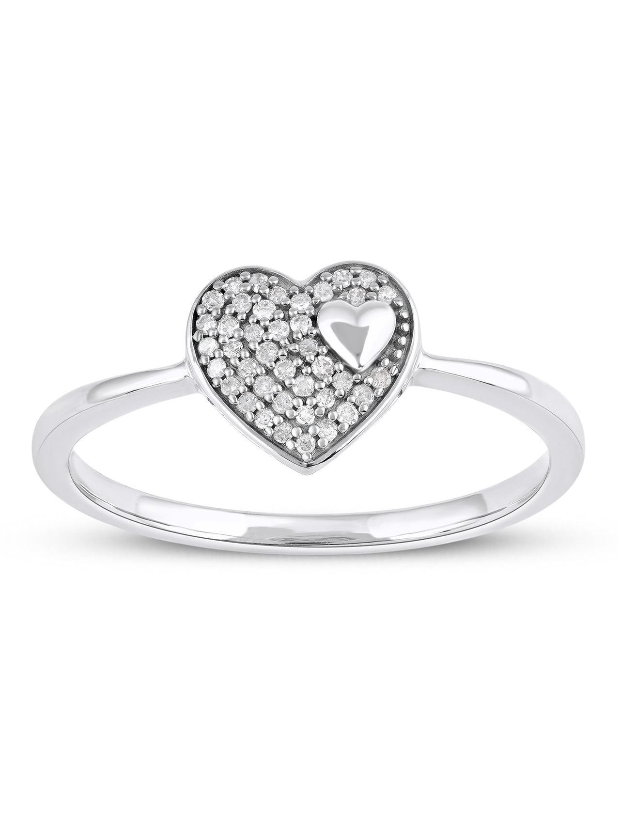  May & June 1/10ct TDW Diamond Composite Heart Shaped Ring - Pink - Bonton