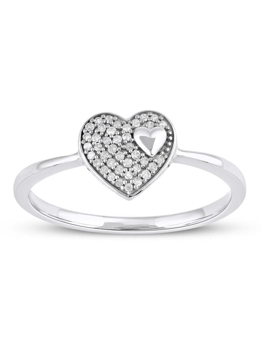 1/10ct TDW Diamond Composite Heart Shaped Ring