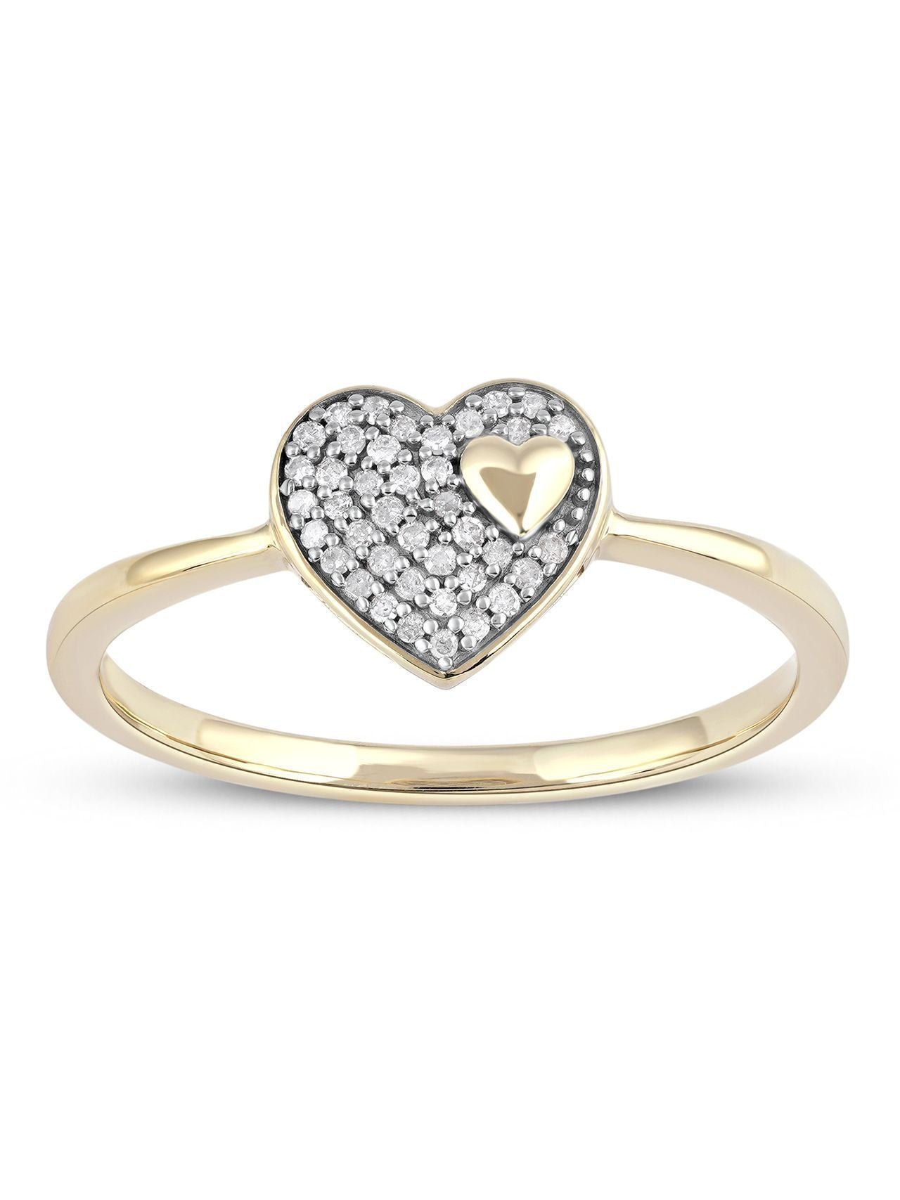  May & June 1/10ct TDW Diamond Composite Heart Shaped Ring - Pink - Bonton