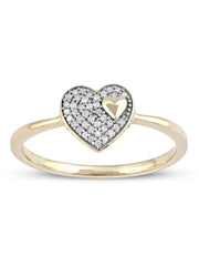 1/10ct TDW Diamond Composite Heart Shaped Ring