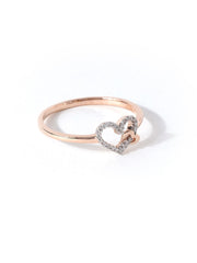 1/10-ct TDW Diamond Dual Heart Fashion Ring