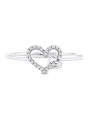 1/10-ct TDW Diamond Dual Heart Fashion Ring