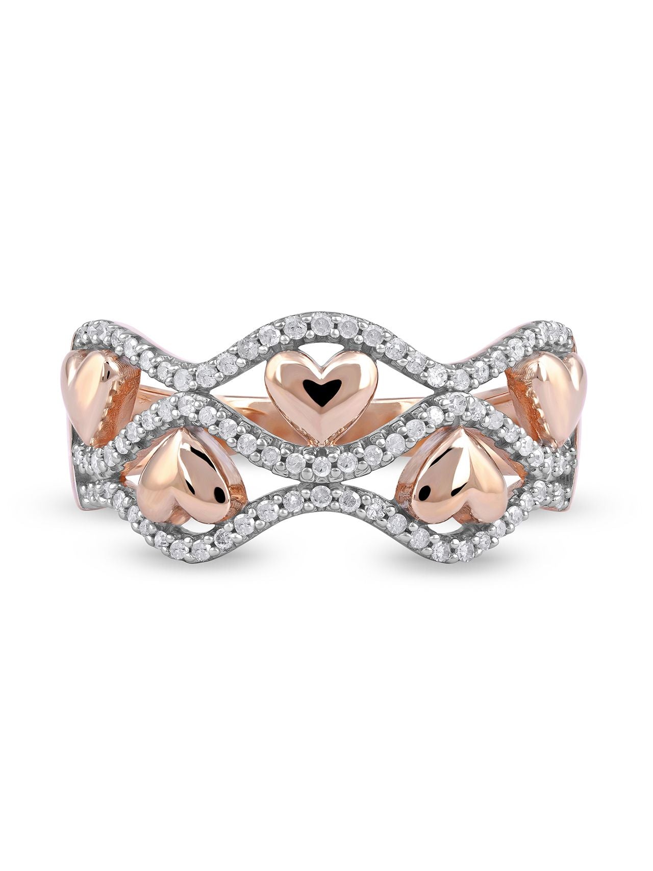  May & June 1/5ct TDW Diamond Heart Fashion Ring - White - Bonton