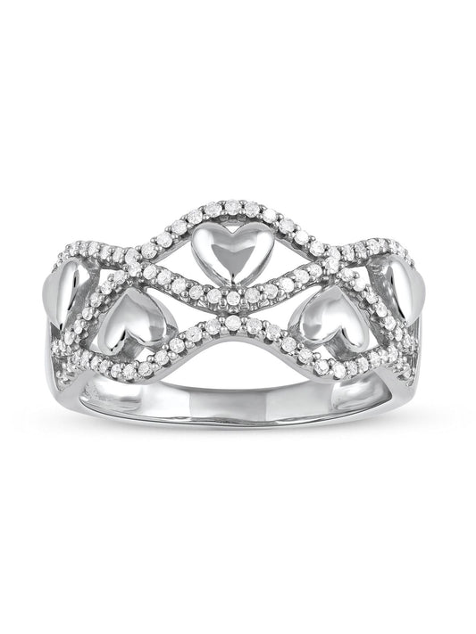 1/5ct TDW Diamond Heart Fashion Ring