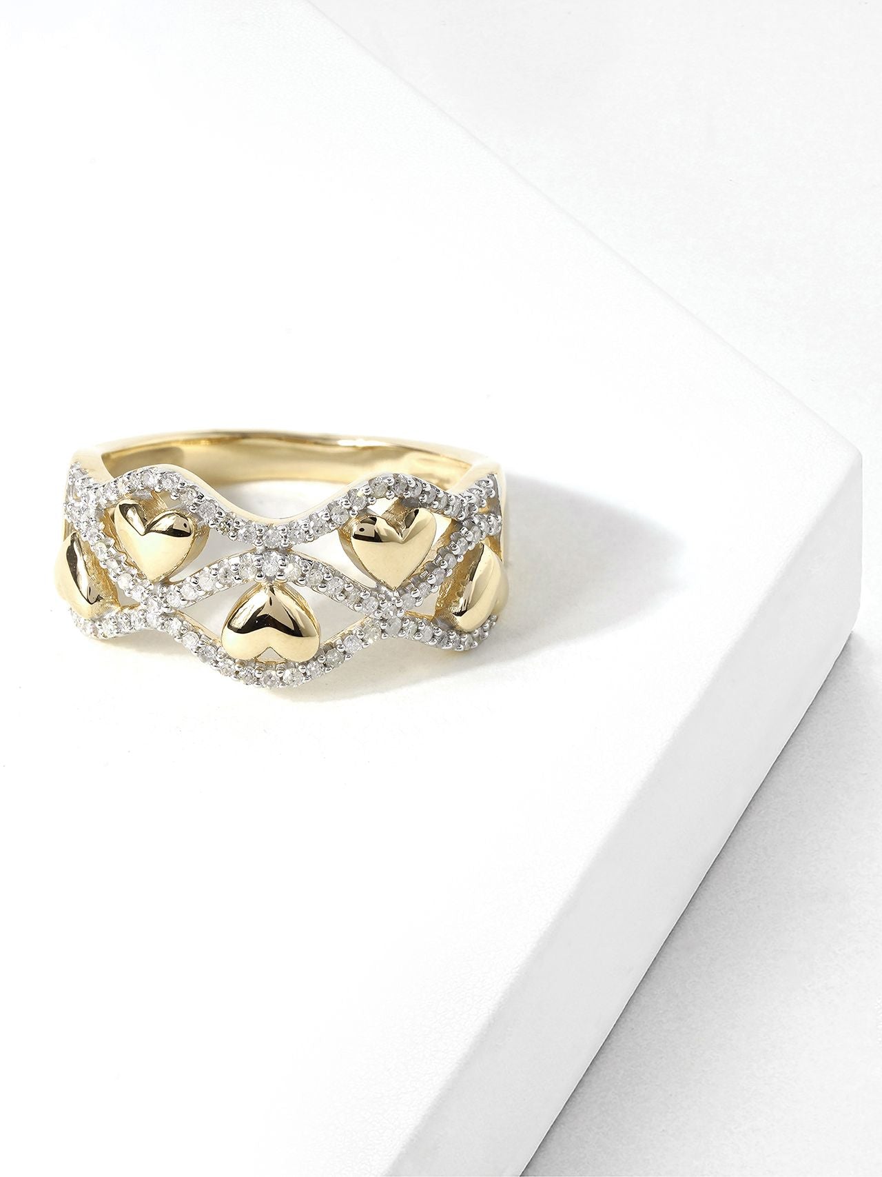  May & June 1/5ct TDW Diamond Heart Fashion Ring - White - Bonton