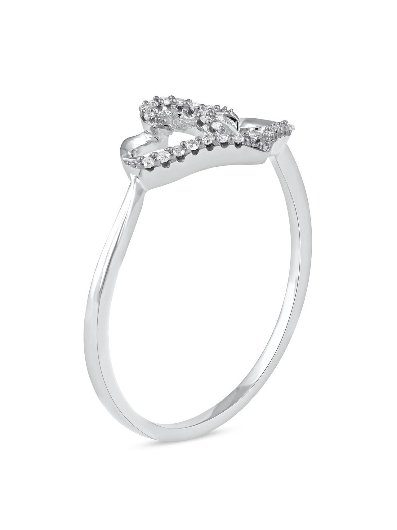  May & June 1/20ct TDW Diamond Dual Heart Ring - White - Bonton