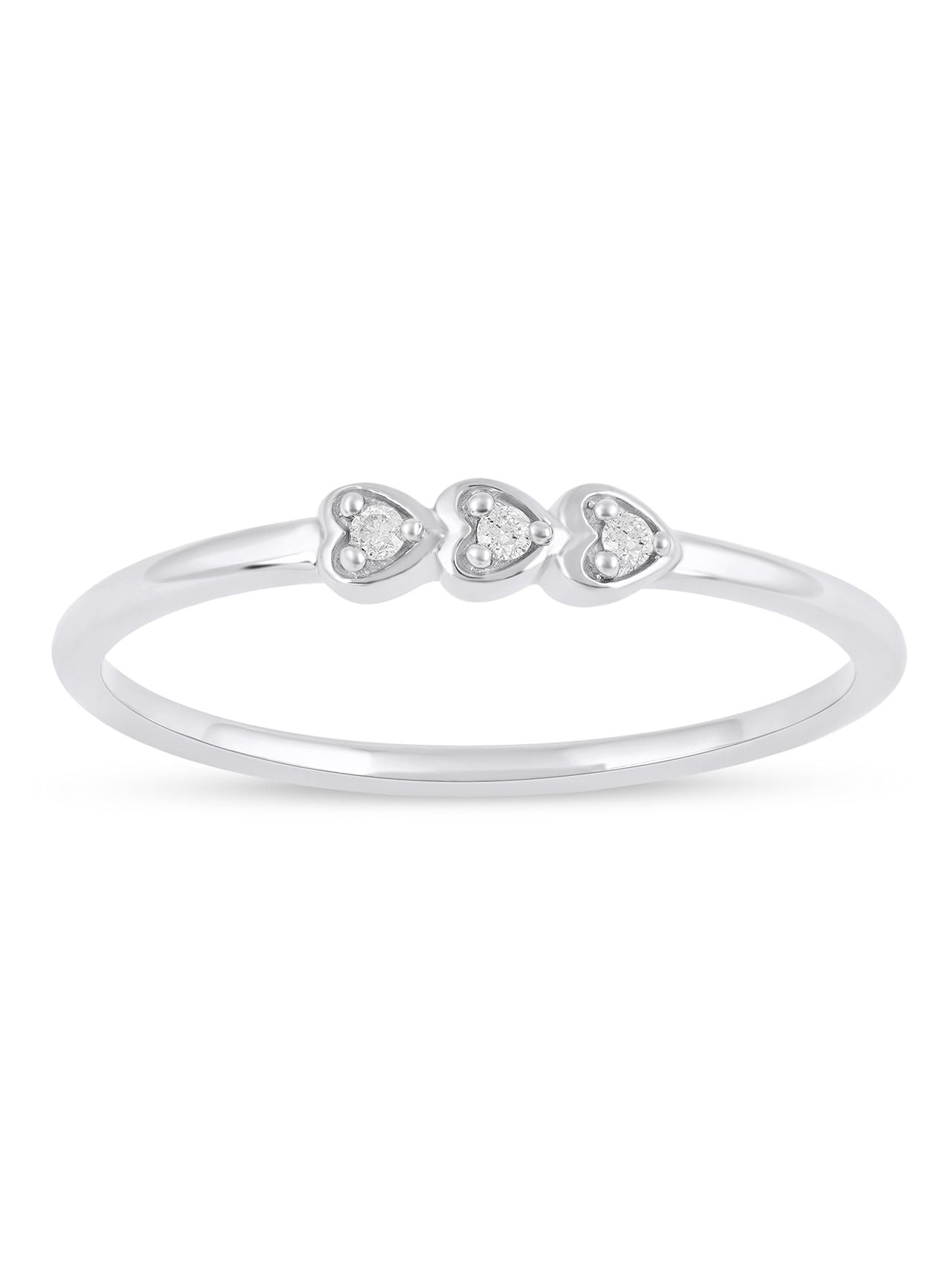  May & June 1/20ct TDW Diamond Three Stone Fashion Ring - White - Bonton