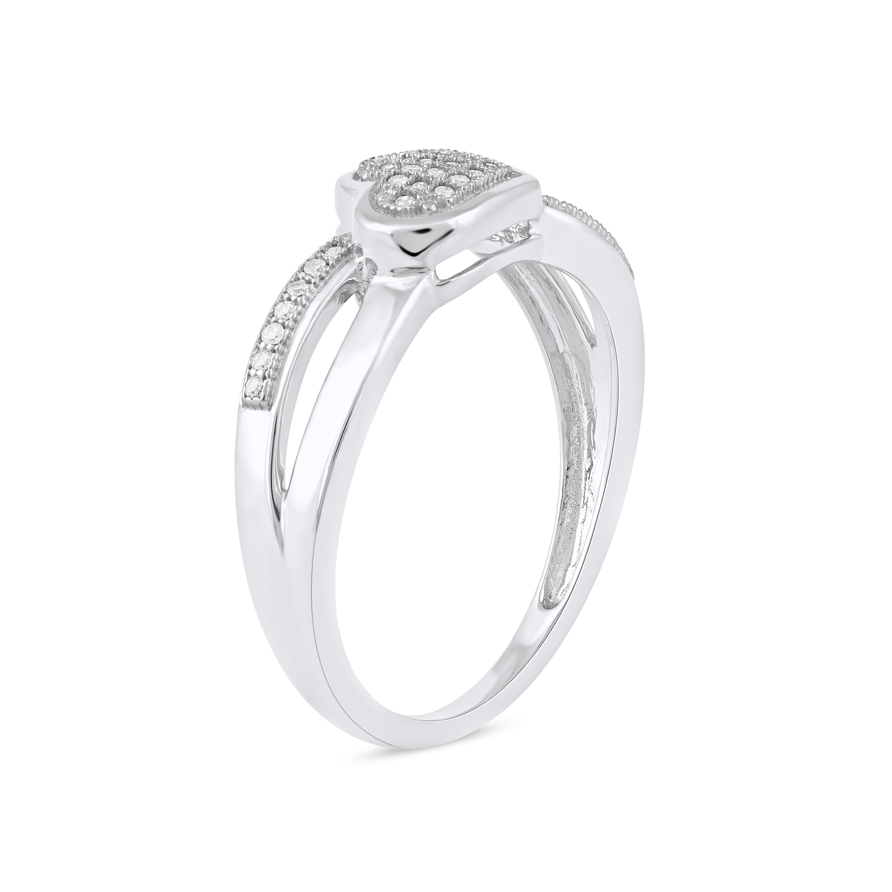  May & June 1/10ct TDW Diamond Heart Fashion Ring - White - Bonton