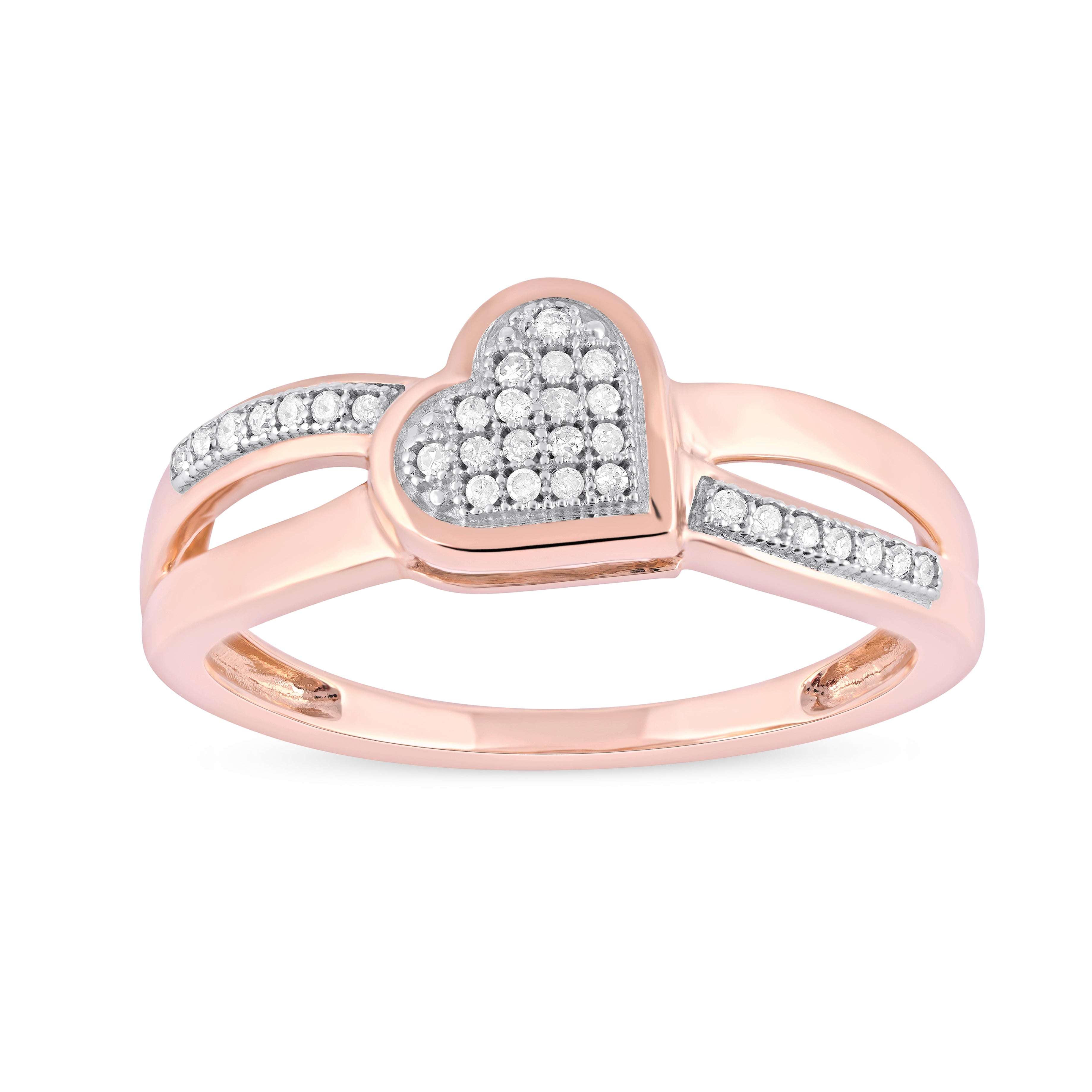  May & June 1/10ct TDW Diamond Heart Fashion Ring - Pink - Bonton