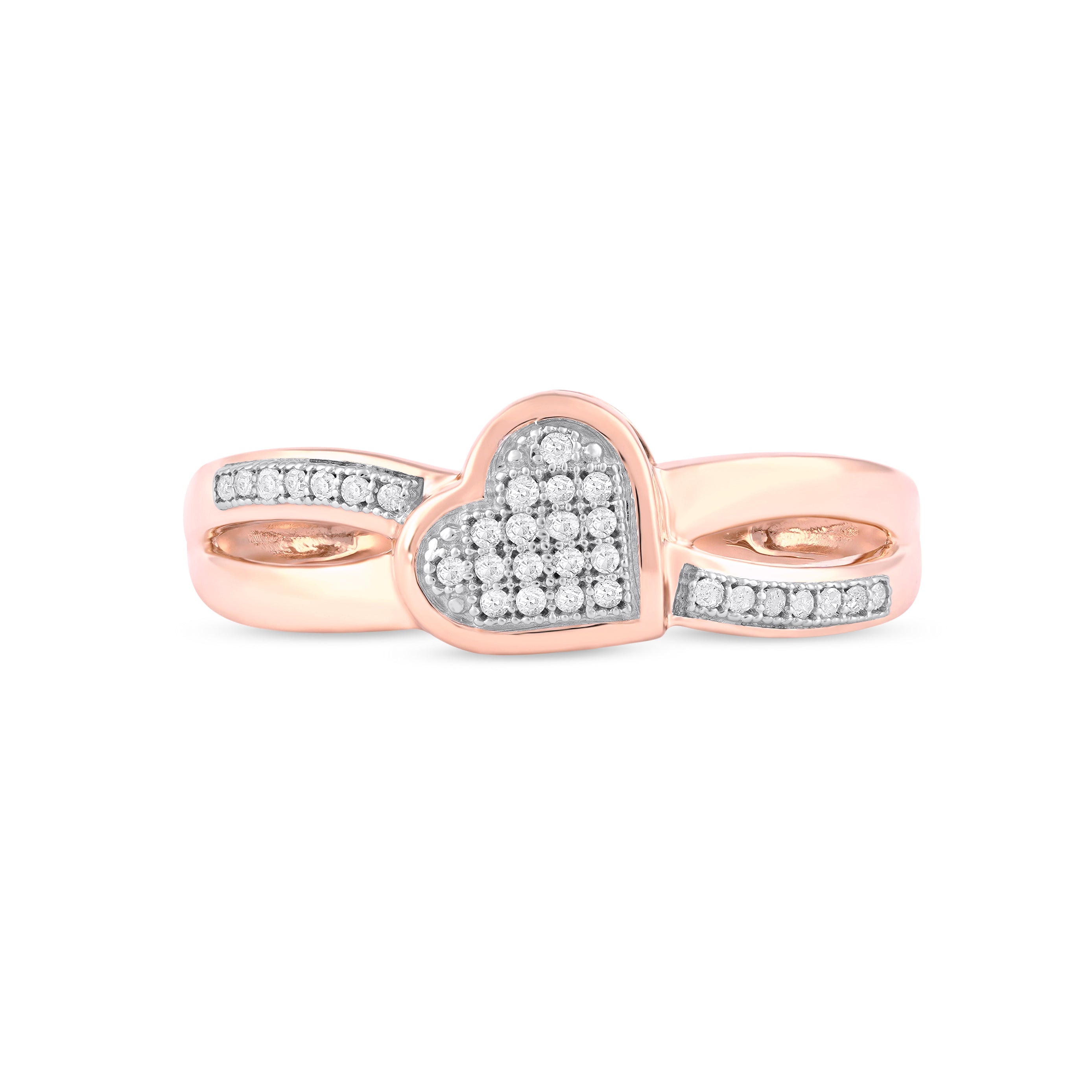  May & June 1/10ct TDW Diamond Heart Fashion Ring - Pink - Bonton