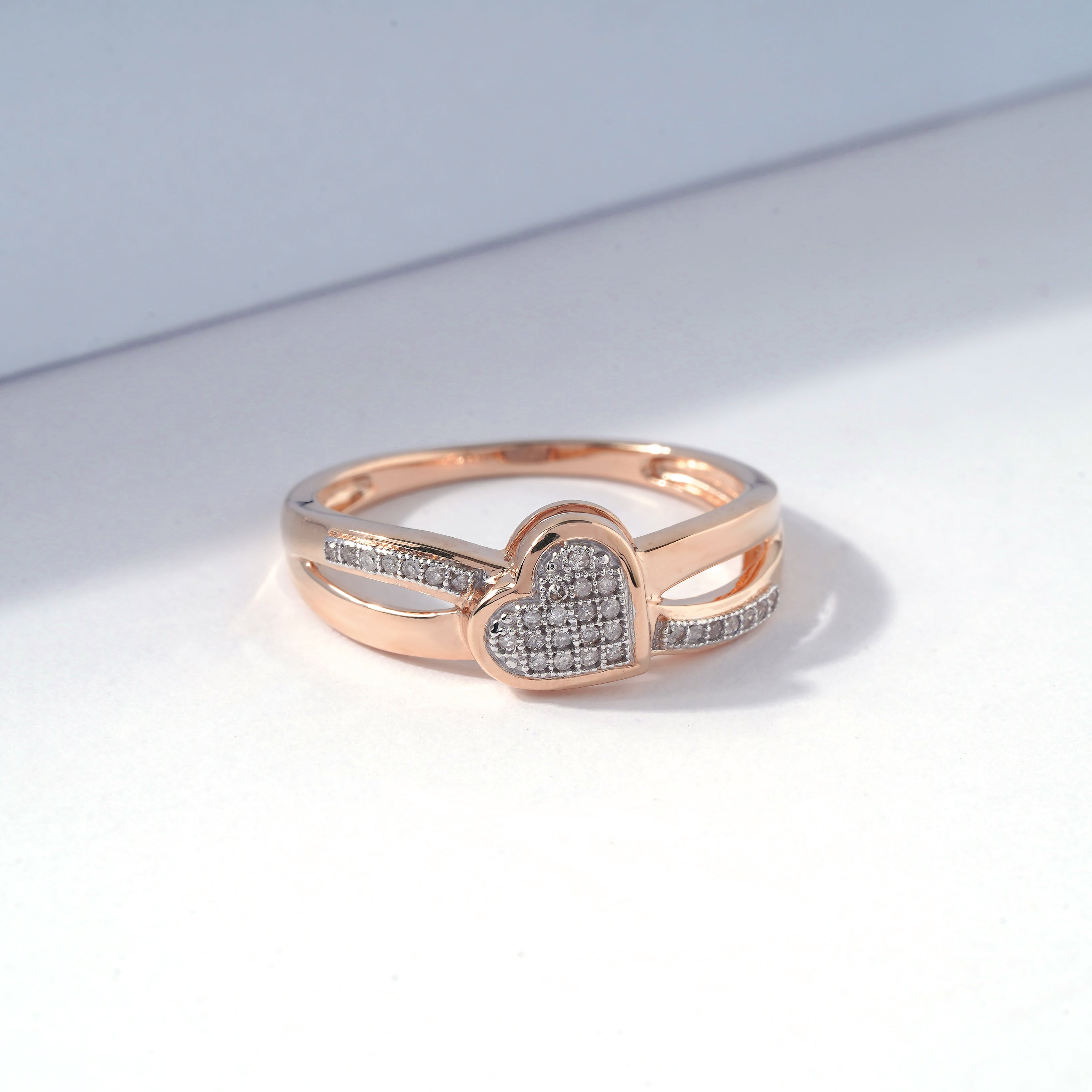  May & June 1/10ct TDW Diamond Heart Fashion Ring - Pink - Bonton