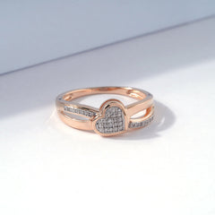 1/10ct TDW Diamond Heart Fashion Ring