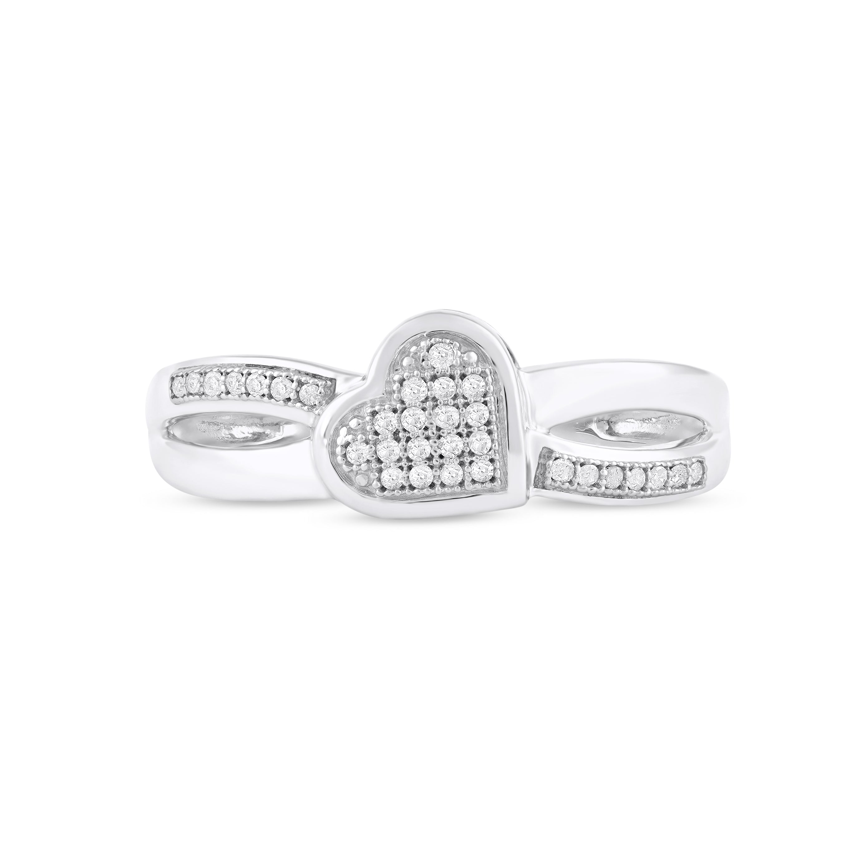  May & June 1/10ct TDW Diamond Heart Fashion Ring - White - Bonton