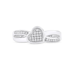 1/10ct TDW Diamond Heart Fashion Ring