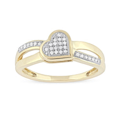 1/10ct TDW Diamond Heart Fashion Ring