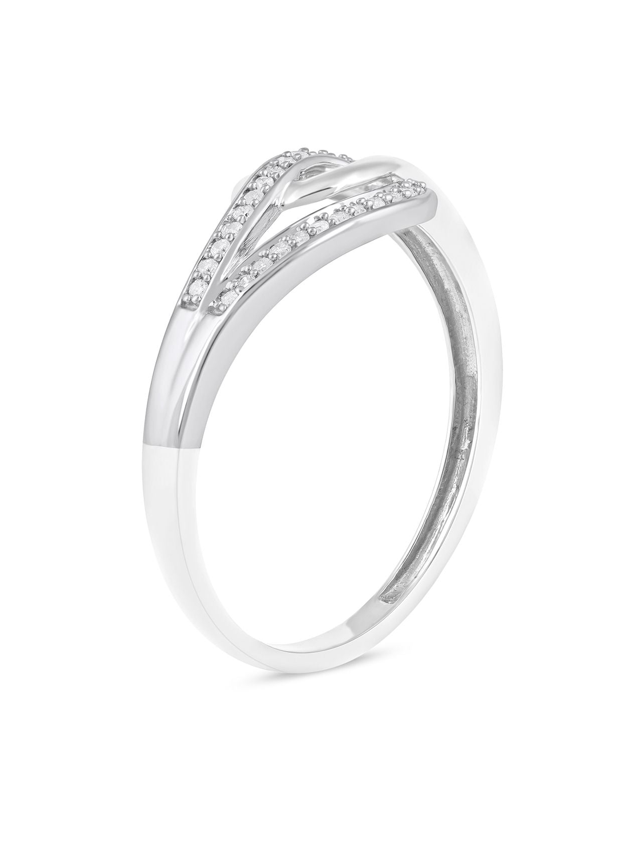  May & June 1/10ct TDW Diamond Knot Ring - White - Bonton