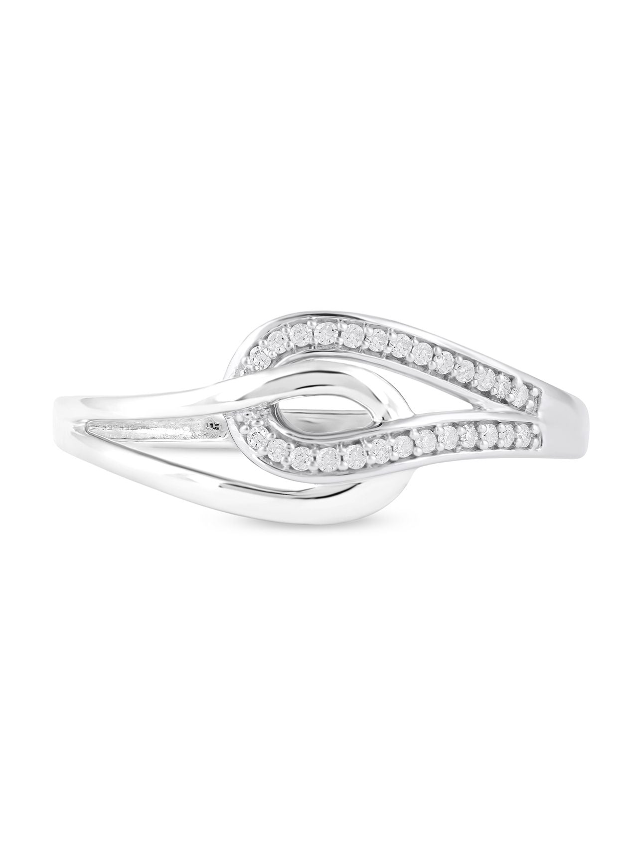  May & June 1/10ct TDW Diamond Knot Ring - White - Bonton