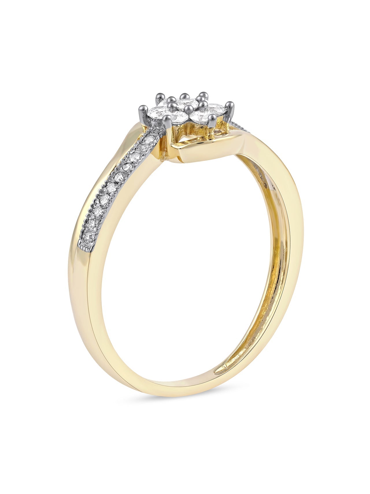  May & June 1/4ct TDW Diamond Bypass Ring - Yellow - Bonton