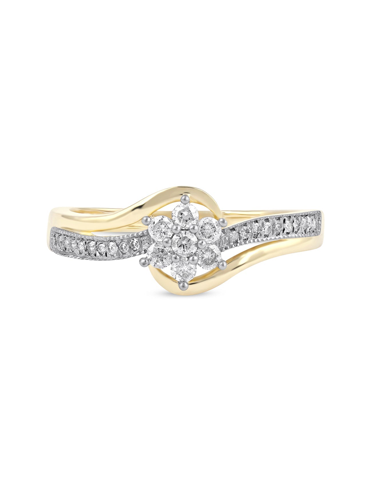  May & June 1/4ct TDW Diamond Bypass Ring - Yellow - Bonton