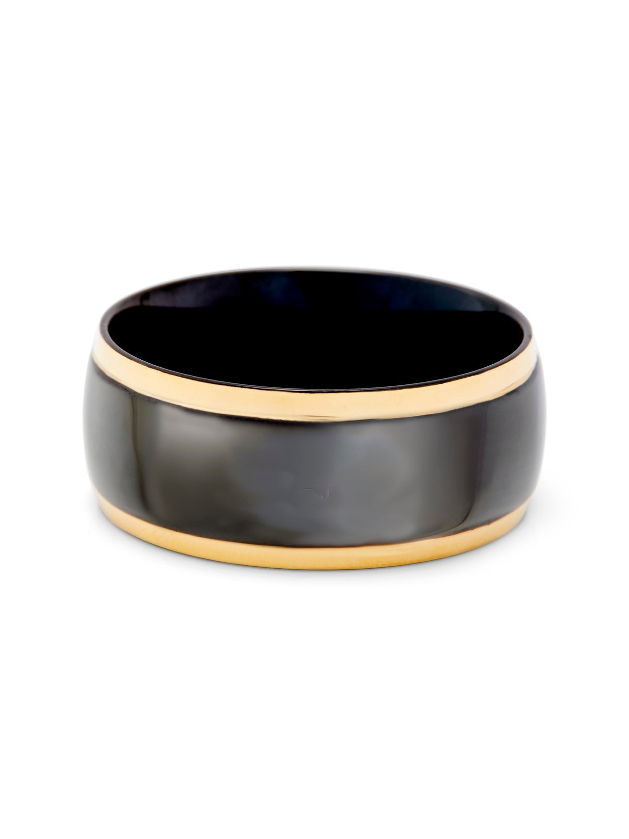  Kenneth Roberts Men's Black Steel Lined Ring Gold - Black - Bonton