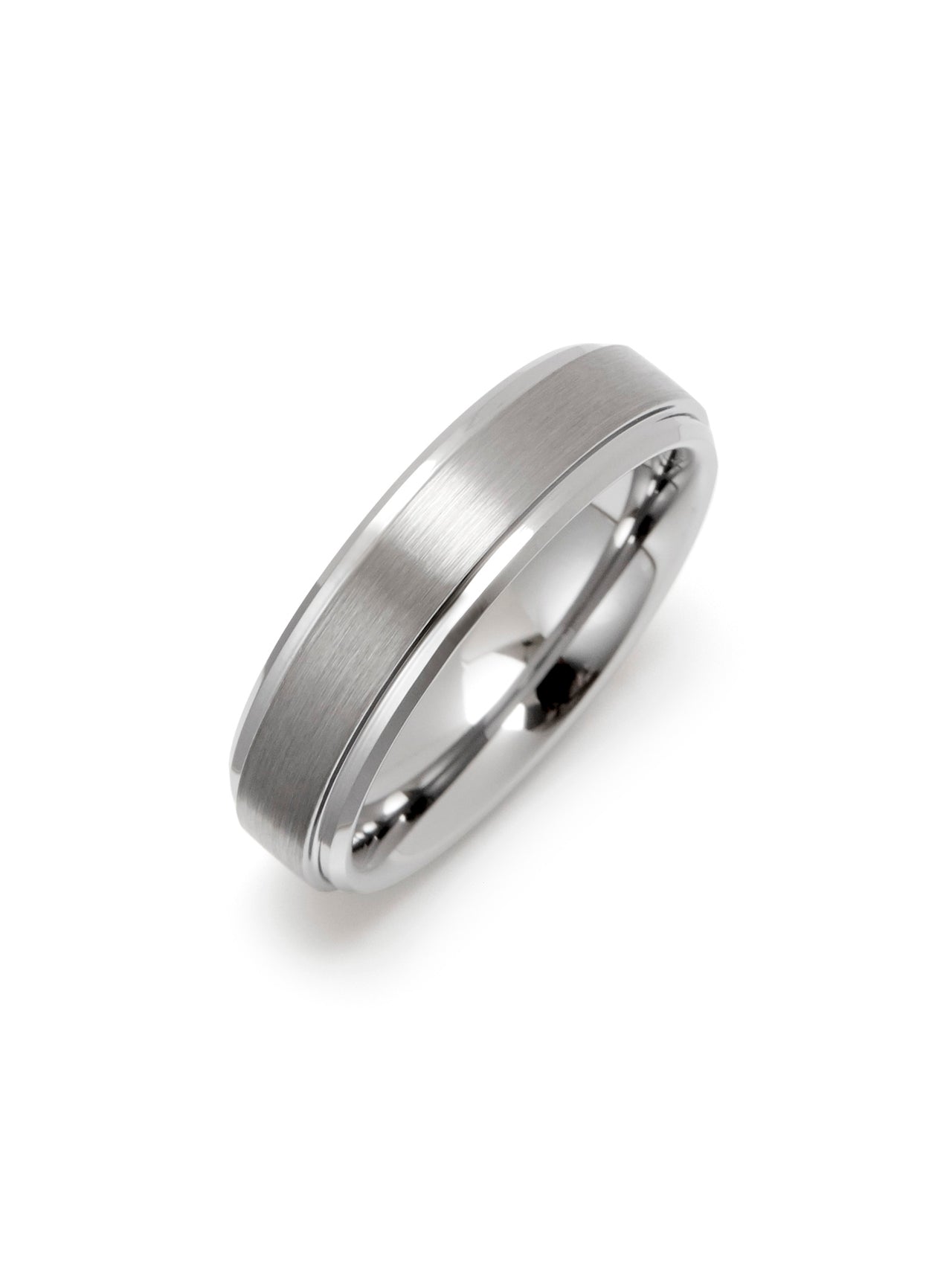  Kenneth Roberts Men's Raised Center Tungsten Ring - Metallic - Bonton